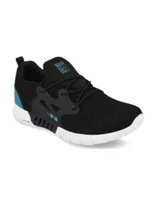 Campus Men Black Mesh Running Shoes