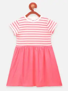 LilPicks Pink Striped Dress
