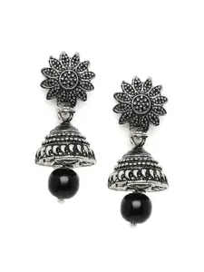 Mahi Black Contemporary Jhumkas Earrings