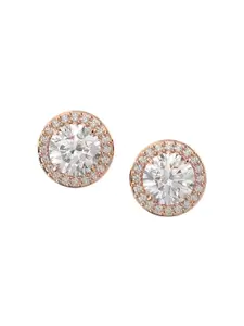 SWAROVSKI Rose Gold-Plated White Crystal Stud Earrings