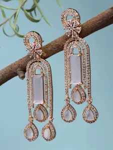 KARATCART Pink Contemporary Drop Earrings