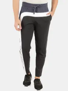 V-Mart Men Grey Colourblocked Cotton Track Pants