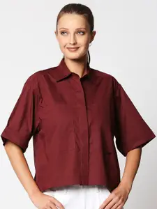 Remanika Women Maroon Comfort Casual Shirt