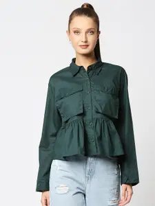 Remanika Women Green Comfort Casual Shirt