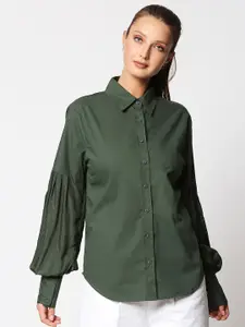 Remanika Women Green Comfort Casual Shirt