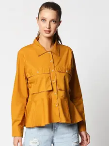 Remanika Women Yellow Comfort Casual Shirt