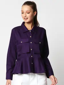 Remanika Women Purple Comfort Casual Shirt