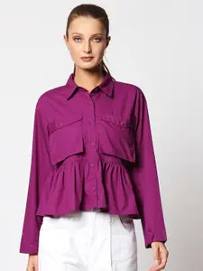 Remanika Women Purple Comfort Casual Shirt
