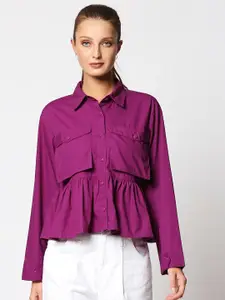 Remanika Women Purple Comfort Casual Shirt