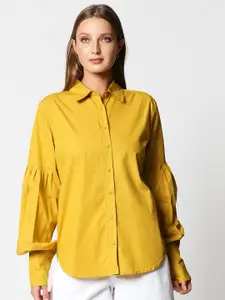 Remanika Women Yellow Comfort Casual Shirt