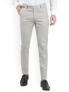 VEI SASTRE Men Beige Smart Slim Fit Trousers