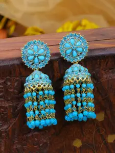 Crunchy Fashion Blue Contemporary Jhumkas Earrings