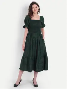 MINGLAY Green Midi Dress