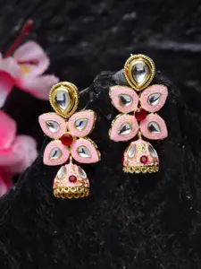 Moedbuille Pink Dome Shaped Studs Earrings