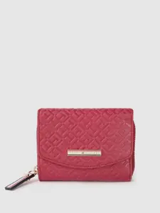 Tommy Hilfiger Women Red Geometric Leather Envelope