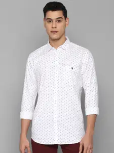 Louis Philippe Jeans Men White Slim Fit Printed Casual Shirt