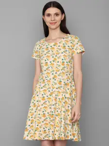 Allen Solly Woman Yellow Floral Dress