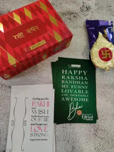 EL REGALO Bracelet Rakhi Combo for Bhaiya With Roli Chawal Shagun and Greeting Card