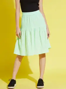 Noh.Voh - SASSAFRAS Kids Girls Green A-Line Knee-Length Flared Skirt