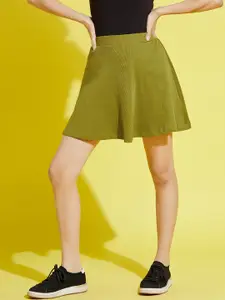 Noh.Voh - SASSAFRAS Kids Girls Green Solid A-Line Mini Skirt