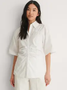 NA-KD White Pure Cotton Shirt Style Top