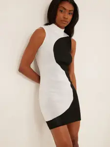 NA-KD Black & White Colourblocked Mini Bodycon Dress