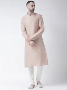 KISAH Men Grey Thread Work Kurta