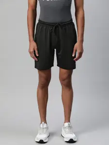 FUAARK Men Black Colourblocked Slim Fit Training or Gym Sports Shorts