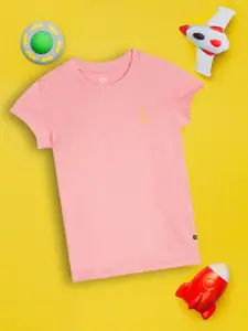 XY Life Girls Pink Playmate Super Combed Cotton T-shirt