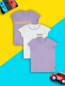 XY Life Girls Pack of 3 Playmate Super Combed Cotton T-shirt