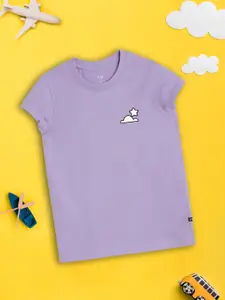 XY Life Girls Violet Playmate Super Combed Cotton T-shirt