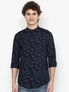 FOREVER 21 Men Navy Blue Printed Casual Shirt