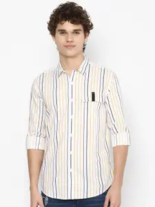 FOREVER 21 Men Yellow Striped Casual Shirt