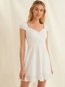 NA-KD White A-Line Mini Dress