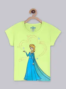 Kids Ville Girls Green & Blue Frozen Featured Tshirt