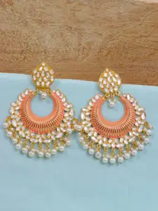 Crunchy Fashion Pink Contemporary Chandbalis Earrings