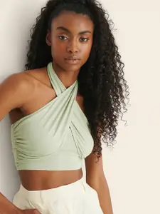 NA-KD Halter Neck Fitted Crop Top