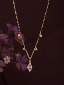 Carlton London Rose Gold Brass Rose Gold-Plated Necklace