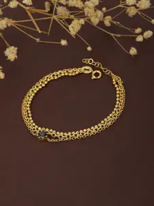 Carlton London Women Black Gold-Plated Cubic Zirconia Charm Bracelet