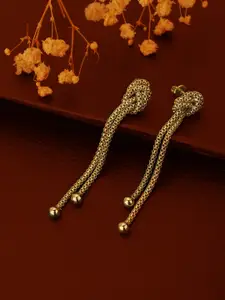 Carlton London Gold-Toned Contemporary Drop Earrings