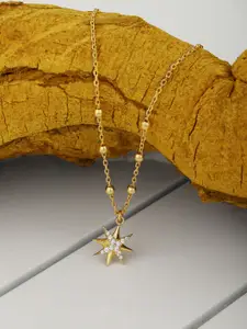 Carlton London Gold-Toned Brass Gold-Plated Necklace