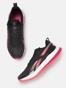 Reebok Women Black & Orange Woven Design Floatride Energy 4 Running Shoes