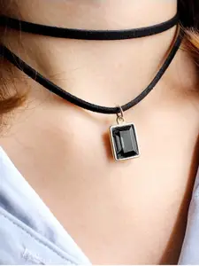 OOMPH Black Layered Choker Necklace