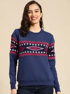 Sangria Women Blue Sweatshirt