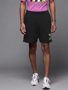 ADIDAS Originals Men Black Fun Brand Logo Print Sports Shorts