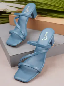 EVERLY Women Blue Solid Block Heels