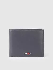 Tommy Hilfiger Men Navy Blue Leather Two Fold Wallet