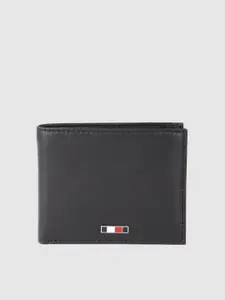 Tommy Hilfiger Men Black Leather Two Fold Wallet
