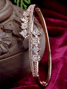KARATCART Rose Gold-Plated Rose Gold AD Studded Bangle