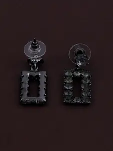 Silver Shine Black Contemporary Jhumkas Earrings